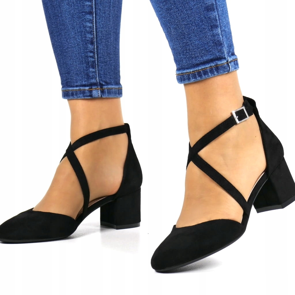 Černé Semišové Lodičky Dámské Sandály S Křížovými Pásky Sergio Leone 40