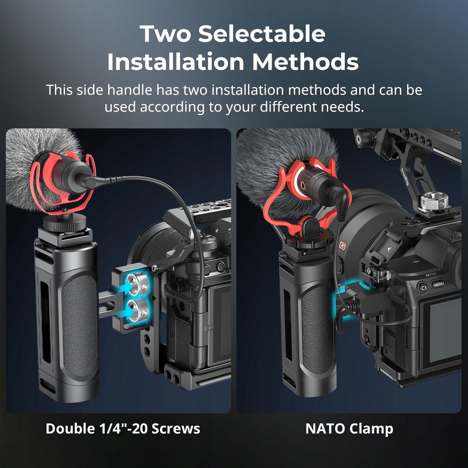 SMALLRIG Uchwyt Boczny Do Aparatu Mini NATO 1/4-20 Gwinty Kaltshuh — miniatura 4