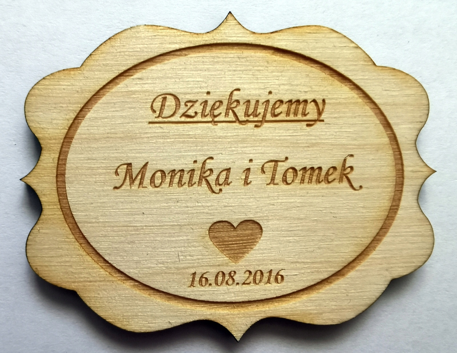 

Podziękowanie magnes na lodówkę wesele oryginalne