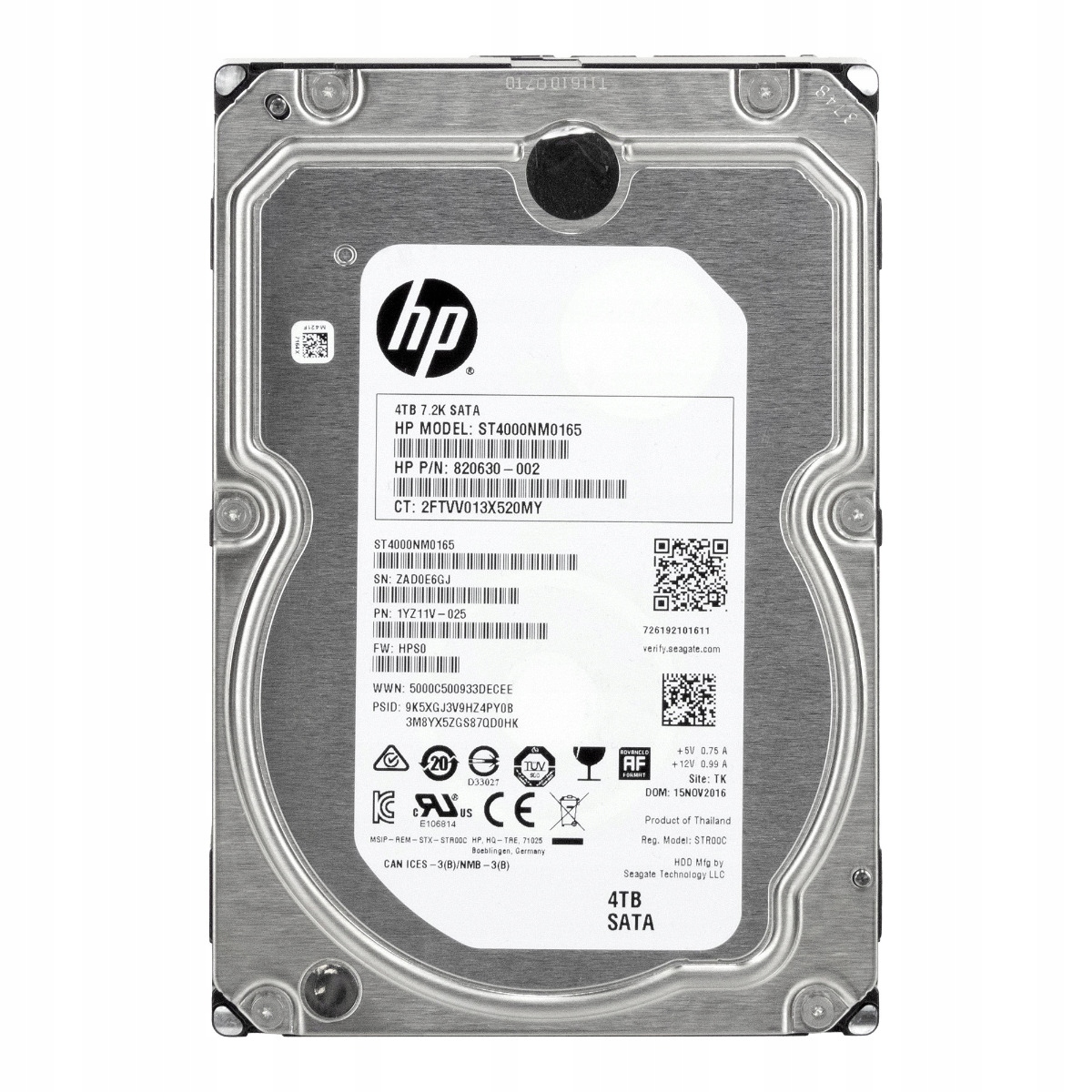 Hp 820630-002 4TB 7.2K 128MB Sata III 3.5'' ST4000NM0165