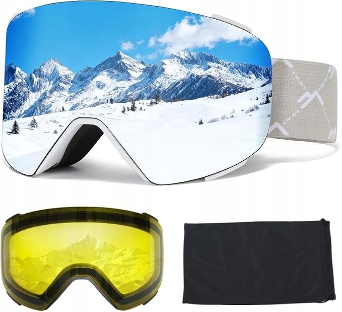 Gogle Narciarskie Snowboardowe Vcoros Otg Uv Ani-fog Magnetyczne 2 Soczewki