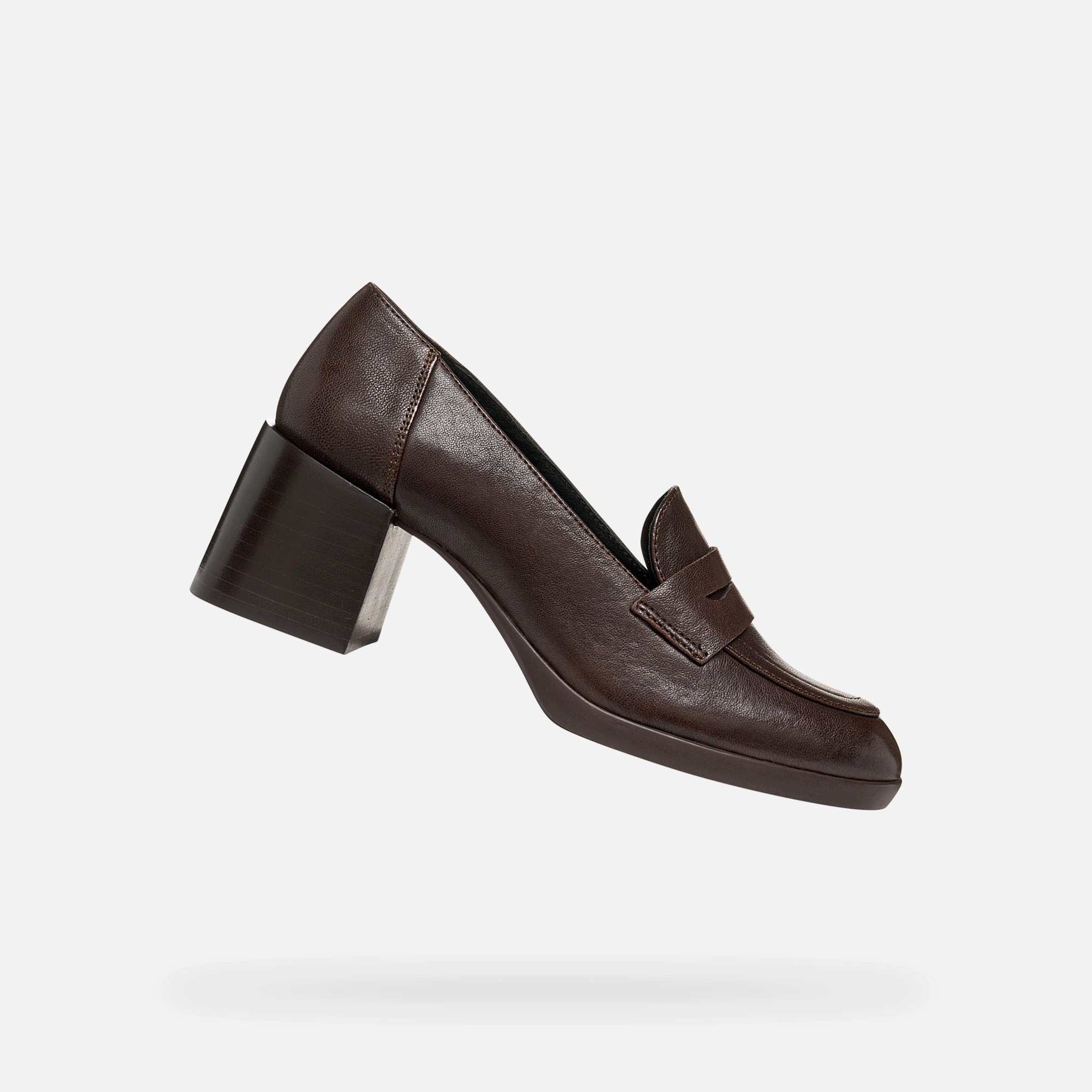 Geox Tmavě hnědá dámská obuv na podpatku Geox Walk Pleasure 55T