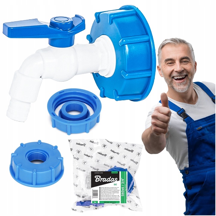 KRAN DO MAUZERA BECZKI IBC 1000L DO WĘŻA 16mm