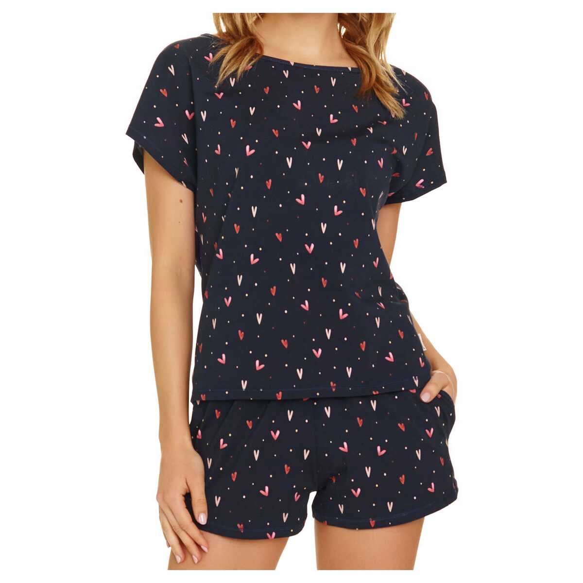 Doctor Nap Dámské bavlněné pyžamo s krátkým rukávem Pm 7131 námořnická modrá L