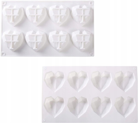 FORMA SILIKONOWA FOREMKA TORTU CIASTA SERCE 8 oczek Rodzaj forma do ciastek