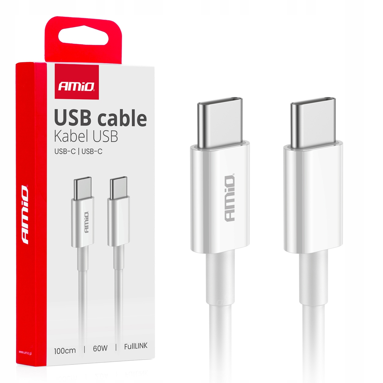Kabel do ładowania Usb-c Usb-c 60W 100cm FullLINK AMIO-03896