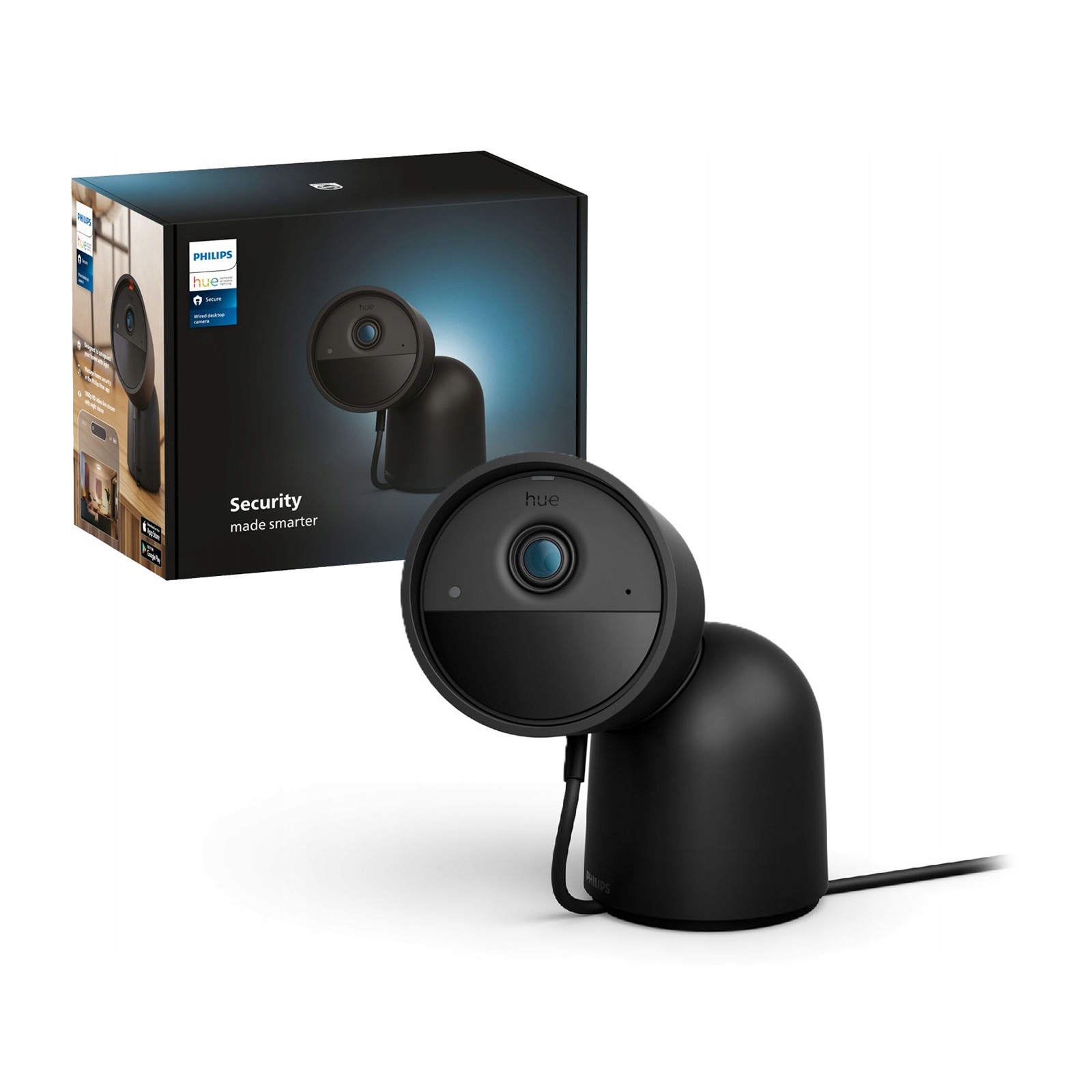 Vnútorná kamera Secure Káblový stojan na nočné videnie Philips Hue Zigbee