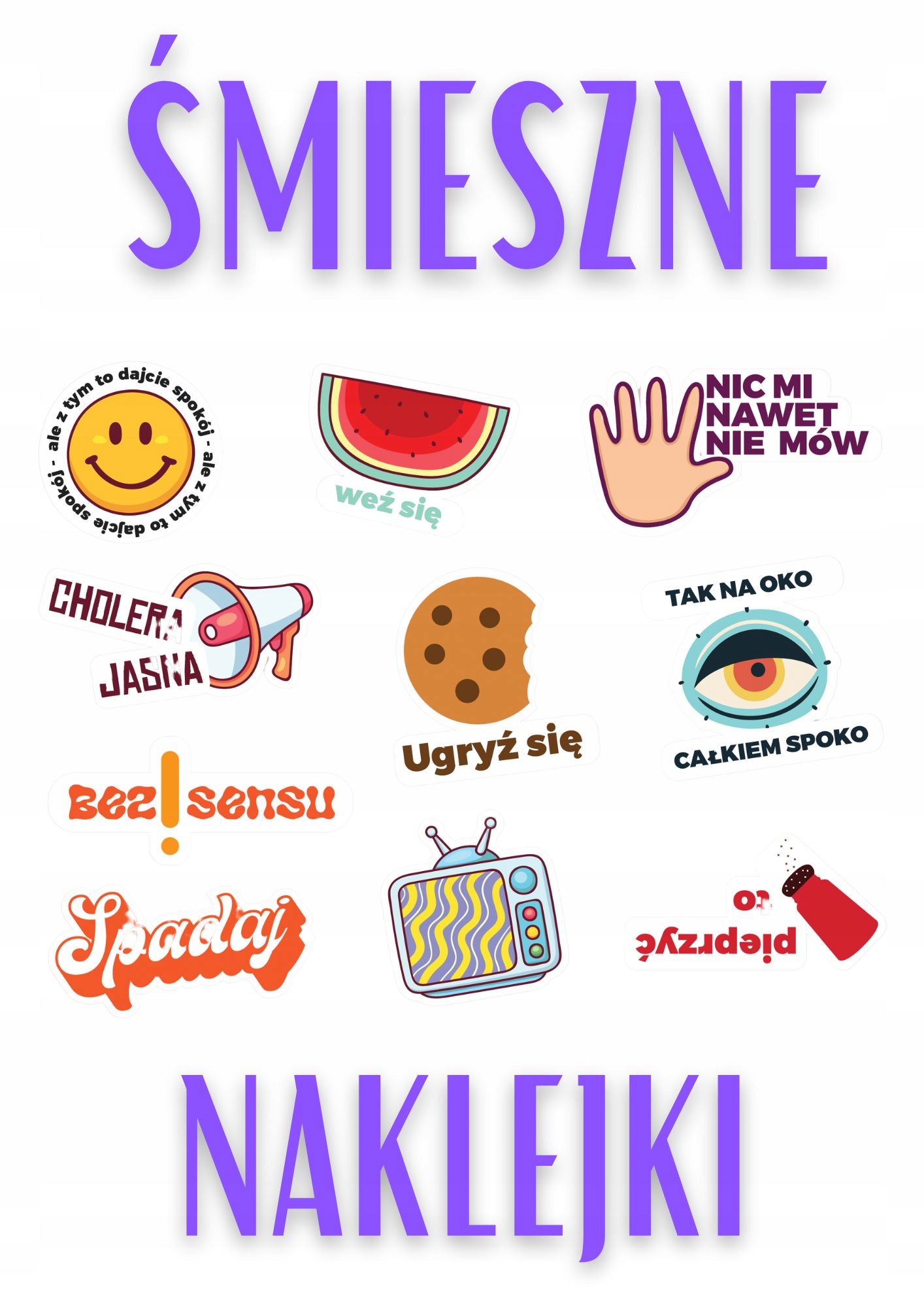 

Śmieszne naklejki dla dzieci i dorosłych x10 NK3