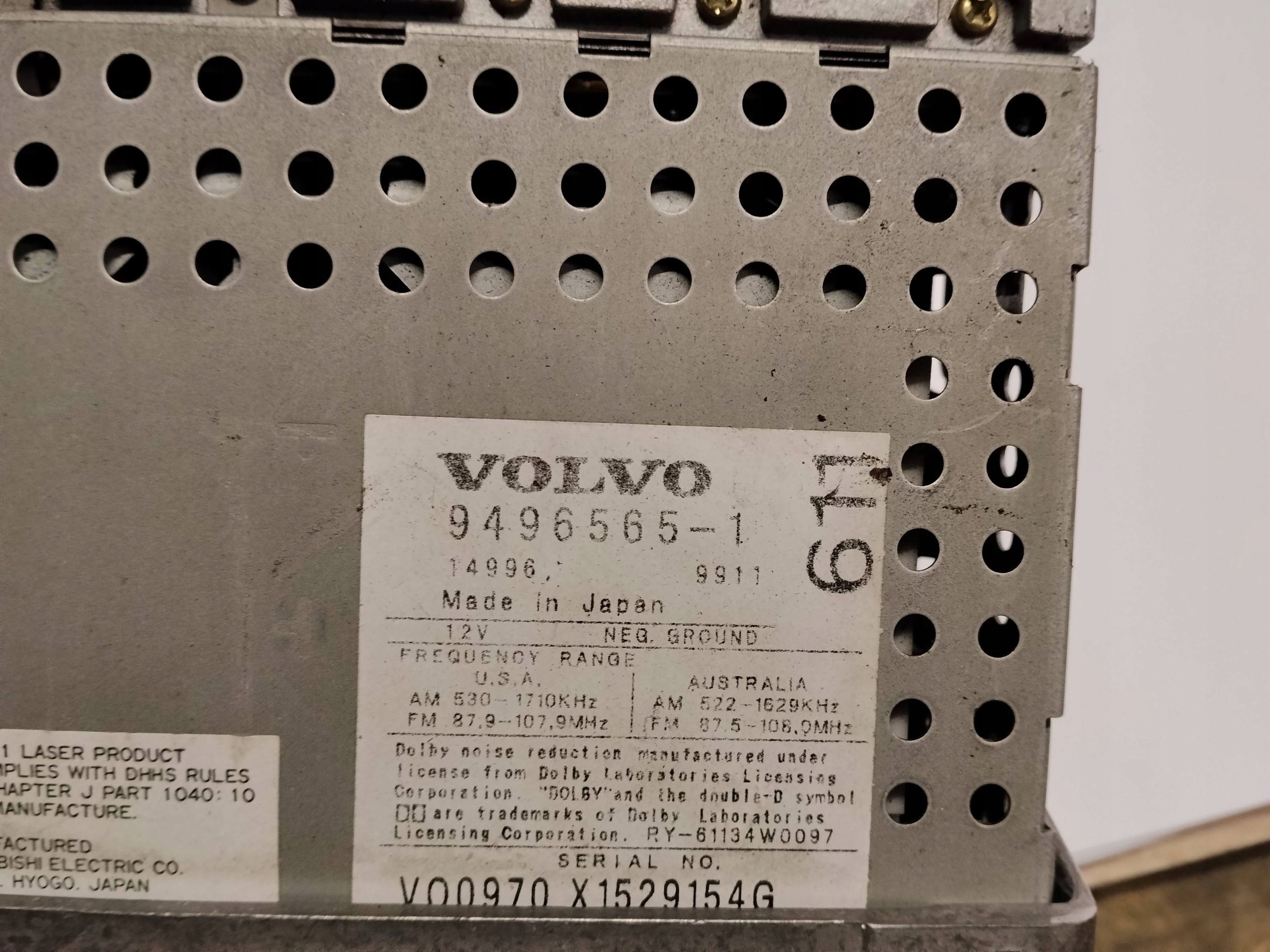 Stacja multimedialna radio Volvo S80 94965651