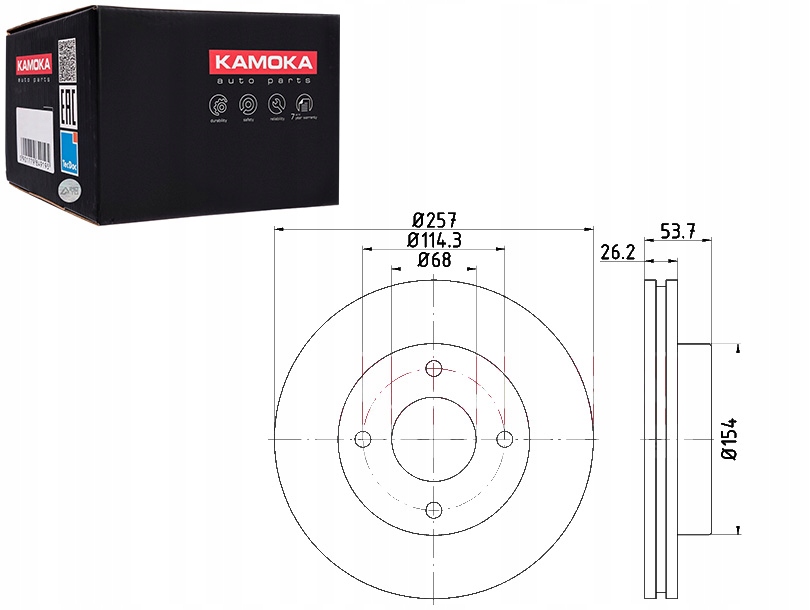 TARCZE HAMULCOWE 2SZT. PRZÓD NISSAN NV200 10- KAMOKA