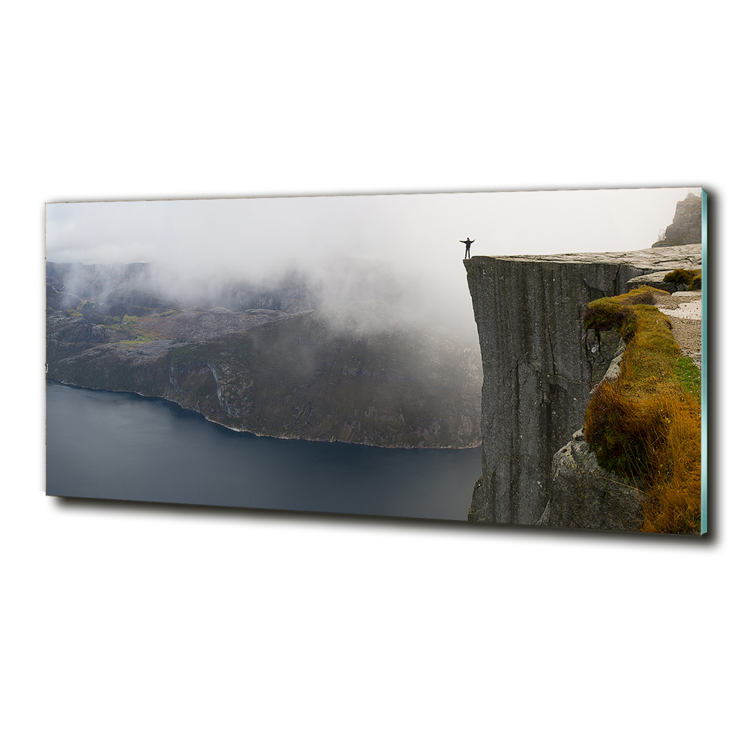 Skleněný fotoobraz na zeď Norský útes 125x50