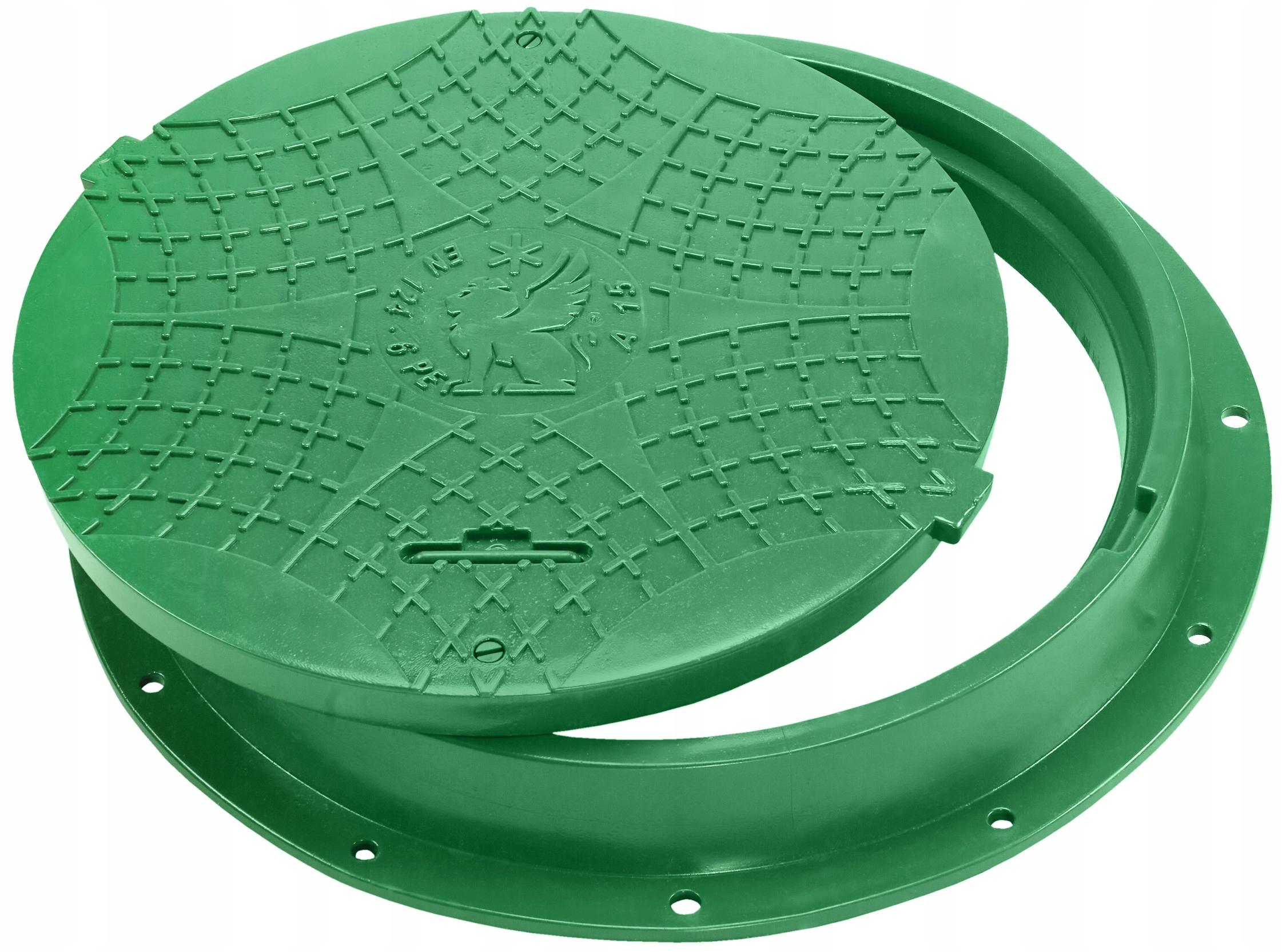 Kryt poklopu do žumpy Ø60/80 A15 Uzamykateľný zelený BabylonPlast