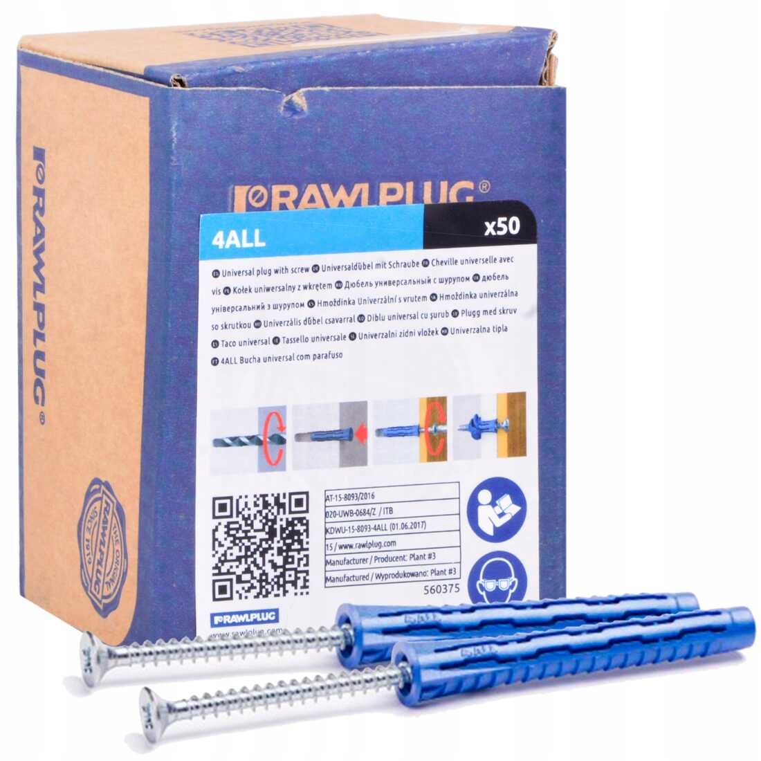 

Rawplug kołek kołki rozporowe 4ALL 6x50 wkręty