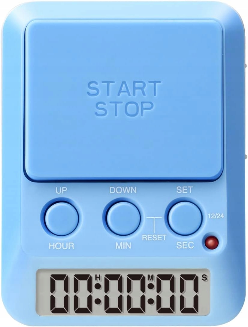 Studiové hodiny s velkou příchytkou Časovač Stopky Alarm Modrý