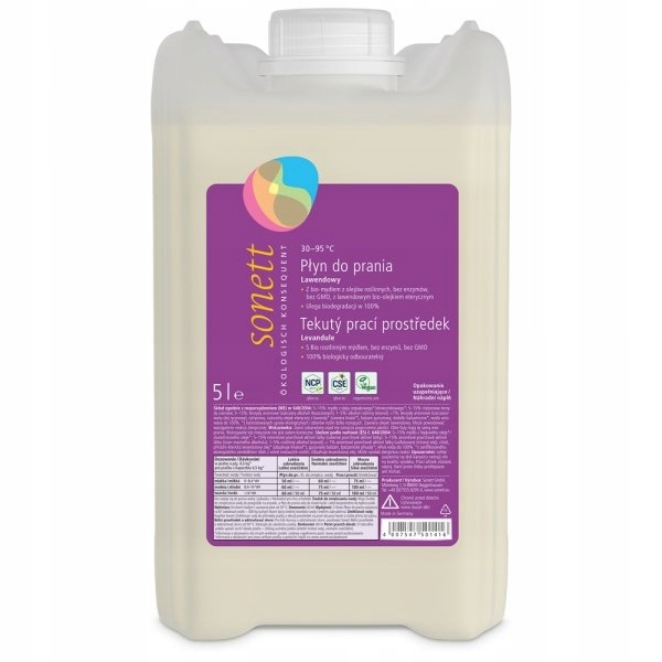 Sonett Ekologiczny uniwersalny płyn do prania Lawendowy 5 l