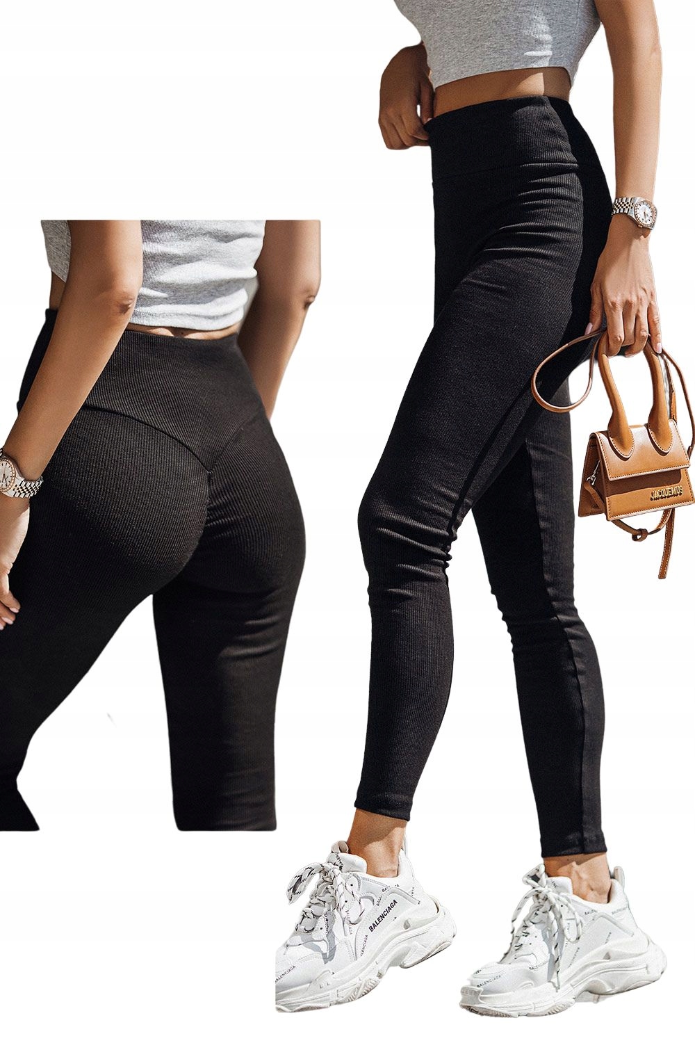 

Legginsy prążkowane push-up elastyczne XL/2XL