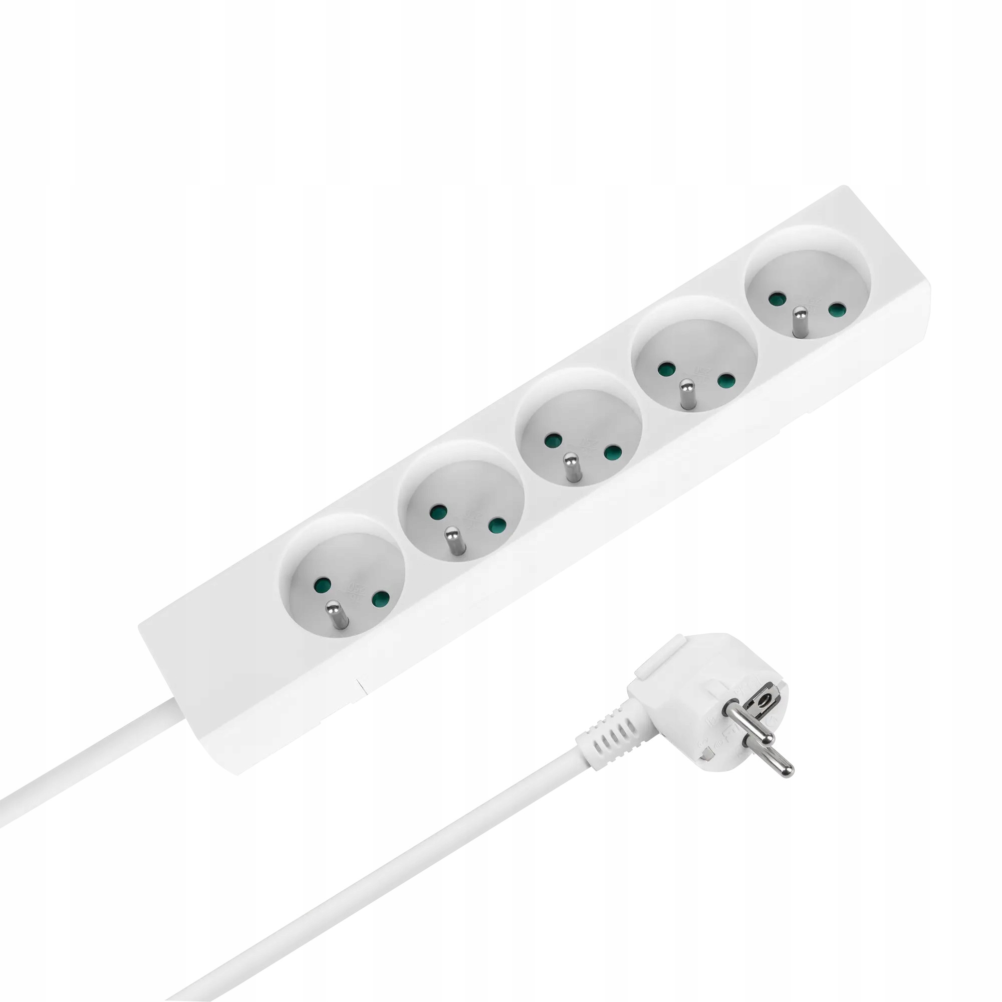 Przedłużacz 5 gniazd 2m typu francuskiego bez przełącznika (3x1,5mm)