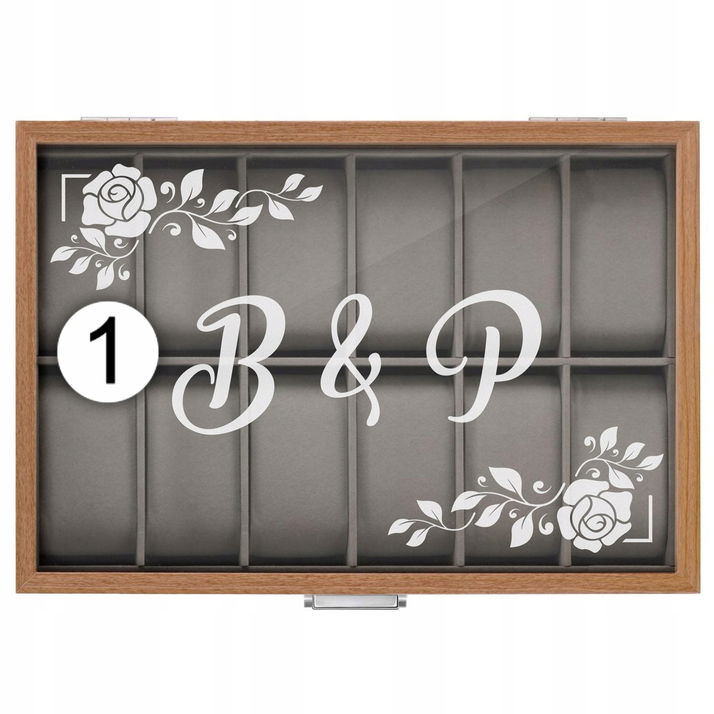 SZKATUŁKA NA ZEGARKI ORGANIZER PUDEŁKO ETUI Z GRAWEREM 12 szt + GRATIS Kolor beżowy