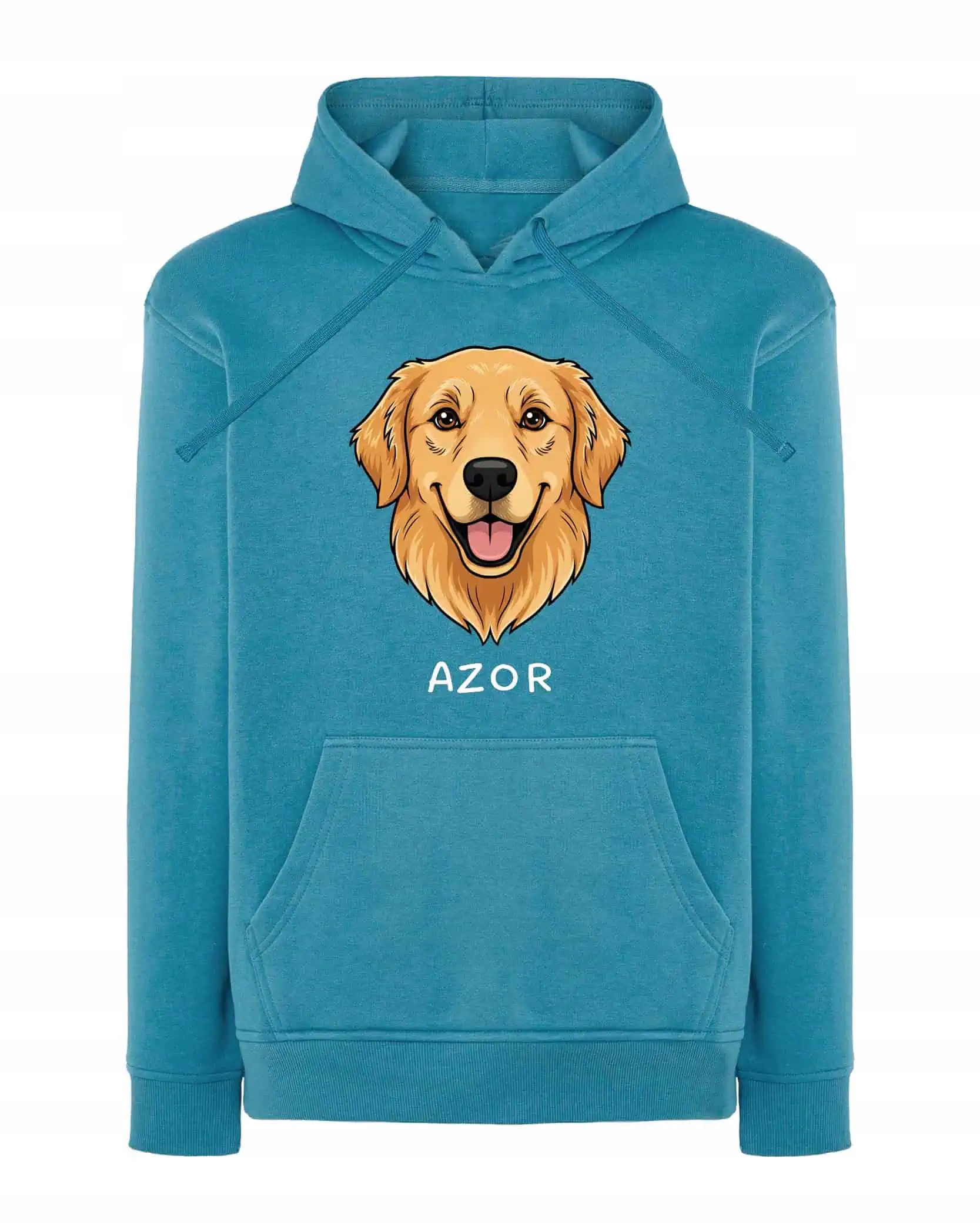 Mikina s kapucí Golden Retriever Personalizovaný pes Světle modrá L