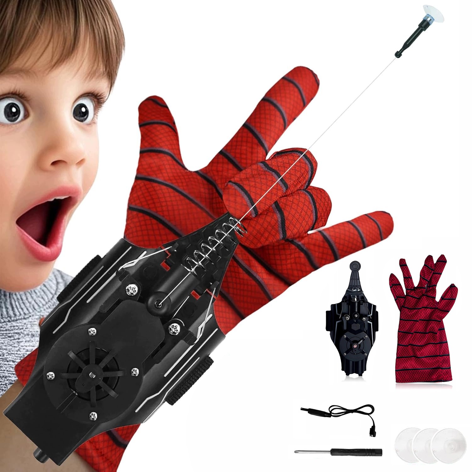 Wyrzutnią Sieci Spider-man Puchary Ssące Magnesy Człowiek Pająk Z Rękawica