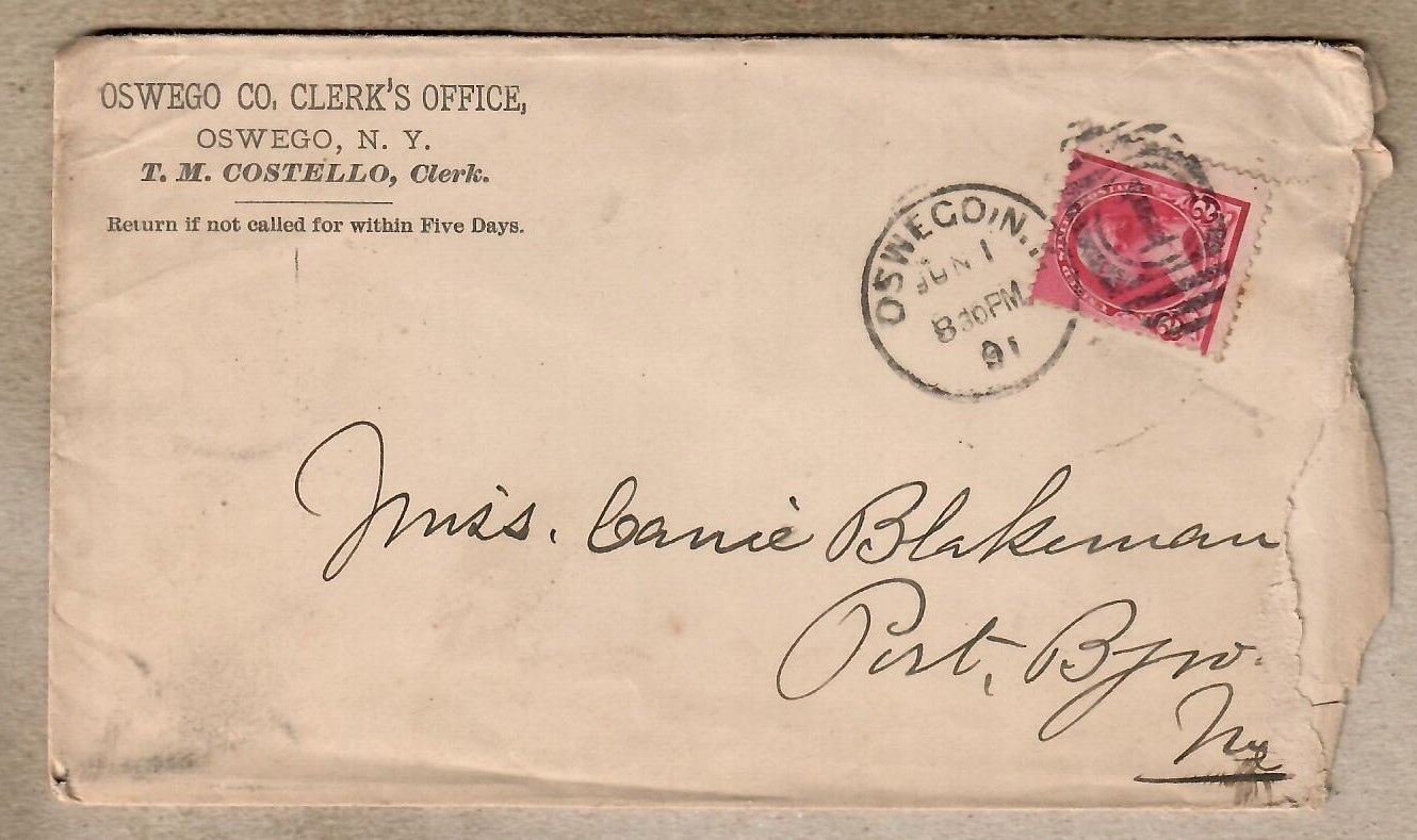 USA, 1891 r. koperta