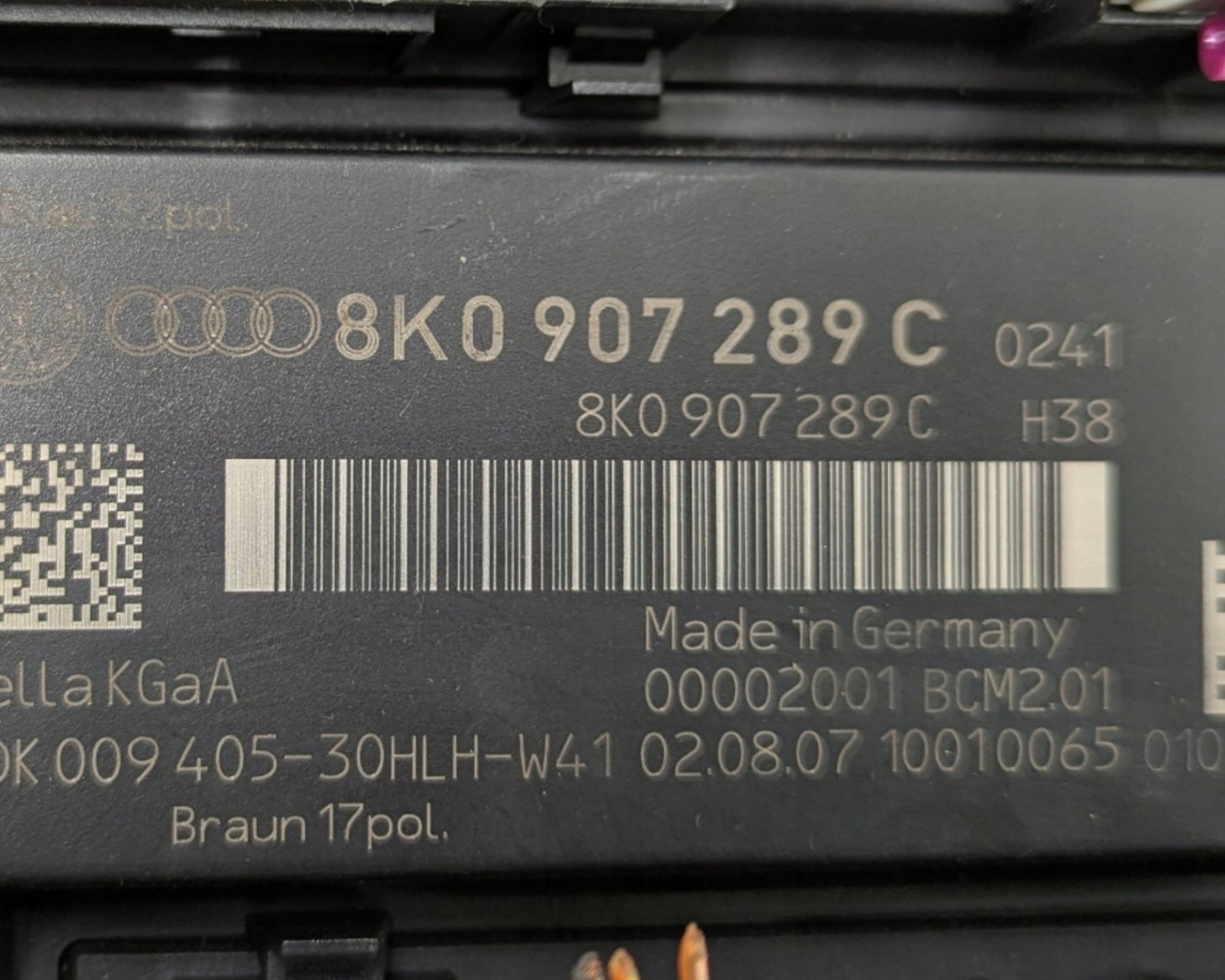 Unité commande confort Audi A5 8T 2007 8K0907289C