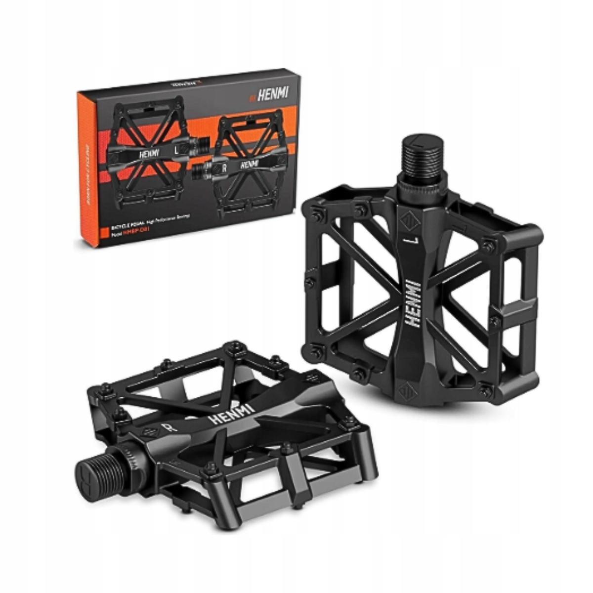 Pedały rowerowe platformowe Henmi 9/16" aluminiowe Mtb antypoślizgowe