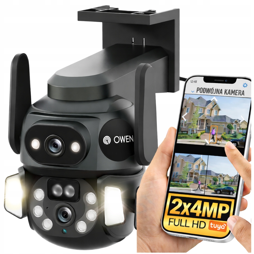 Dvojitá Kamera 2X4MP Vonkajší Zoom Otočný Ip Wifi Alarm Detekcia Tuya