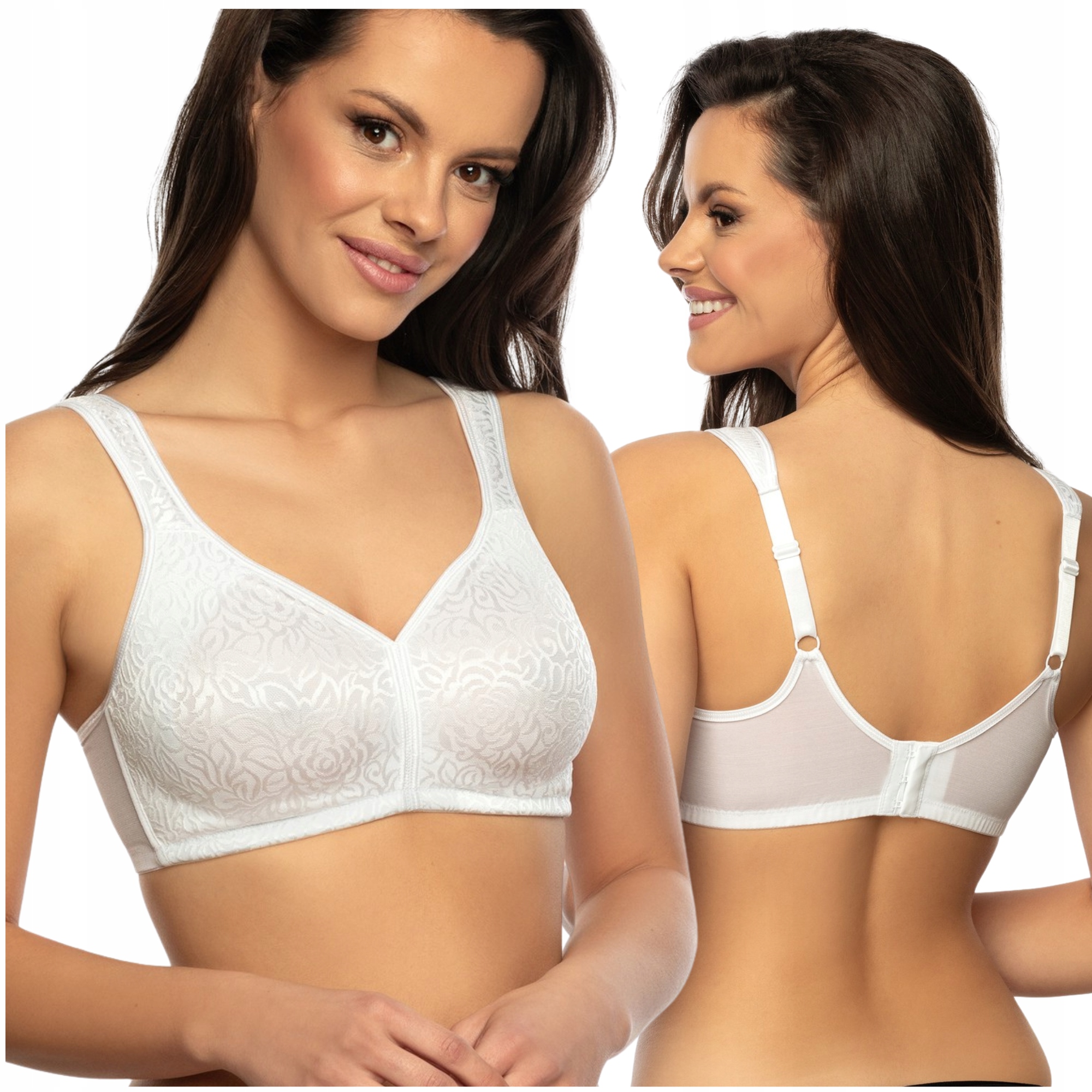 Podprsenka pohodlná bez kostic měkká podprsenka bílá komfort Viania Rose 95B