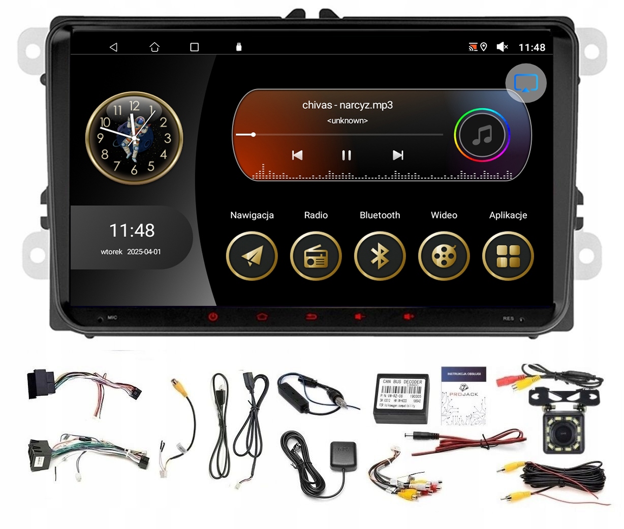 Rádio Navigácia Gps Android Vw Amarok 2012-2020 Wifi Usb Carplay 2GB 64GB
