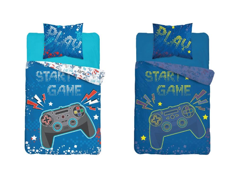 

160X200 Pościel Świecąca Glow Gamer Gracz Pad 3587