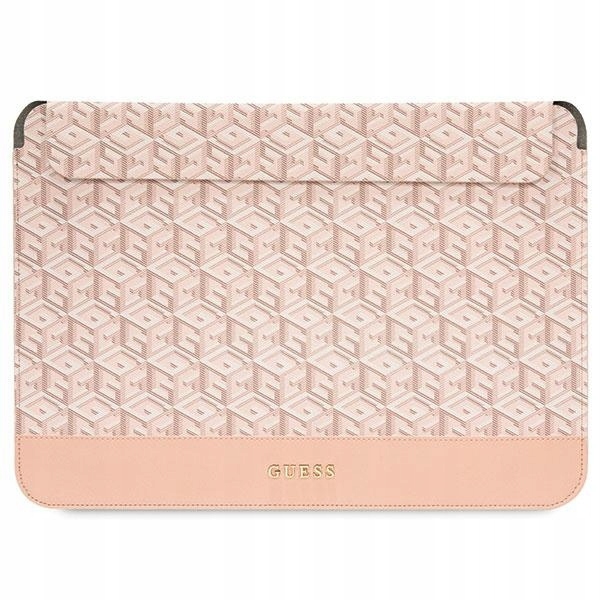 Pouzdro Guess Sleeve GUCS14HGCFSEP 14 palců růžová/ pink GCube Stripes