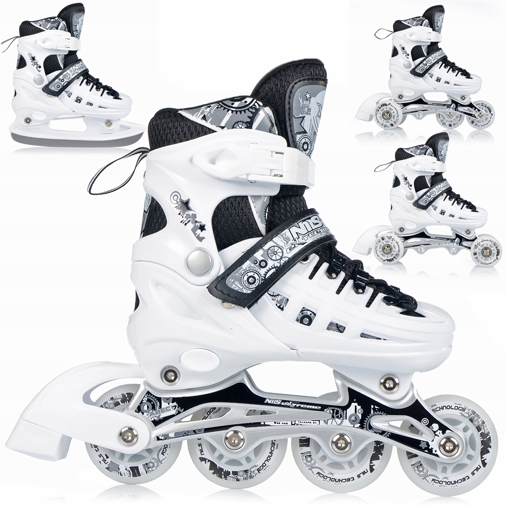 Brusle 2V1 Nastavitelné Pro Děti 4v1 Kolečkové Brusle Led Kolečka Kolečkové Brusle Brusle Na Led Kaučuk