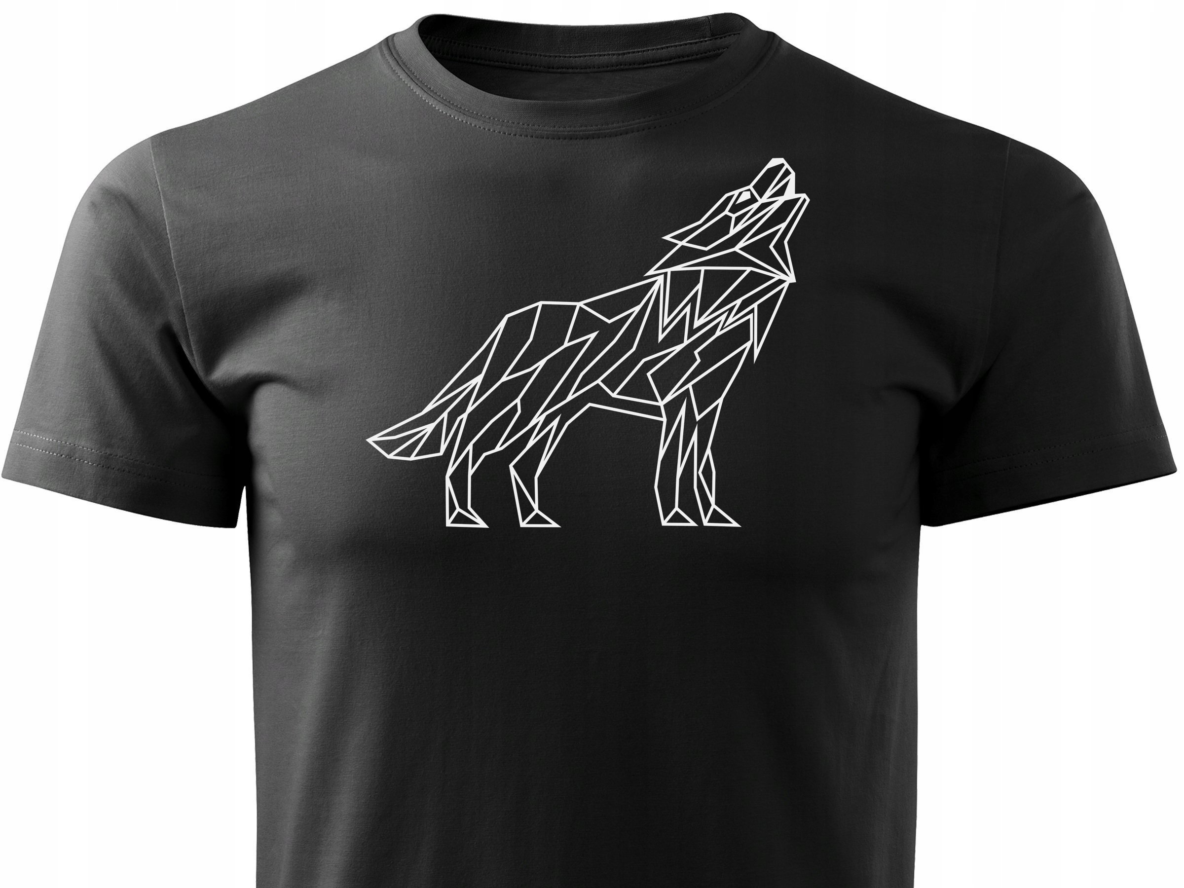 

Koszulka T-shirt modny nadruk wyjącego Wilka