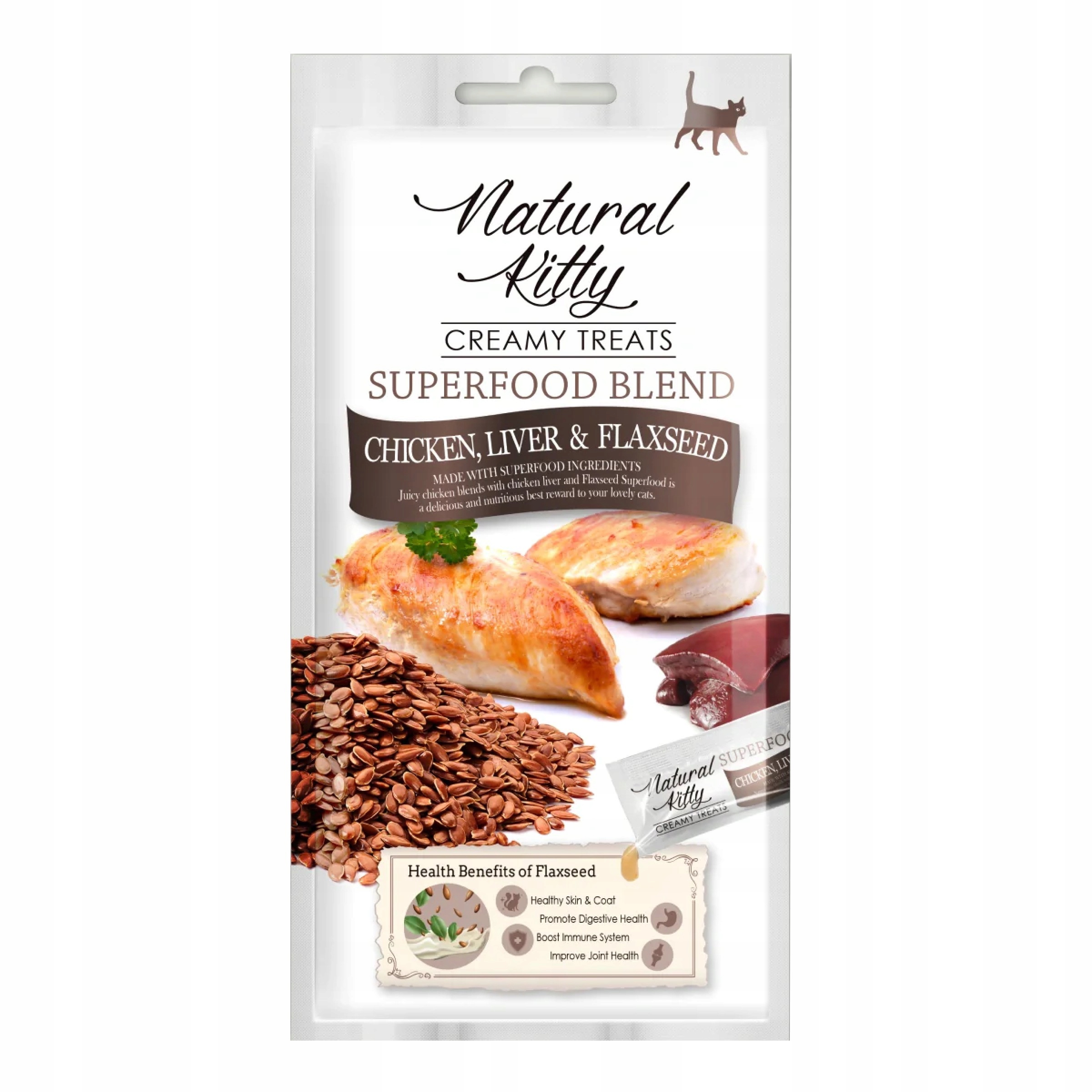 Levně Natural Kitty Premium krémový pamlsek pro pro kočky s kuřecími játry 12x48g