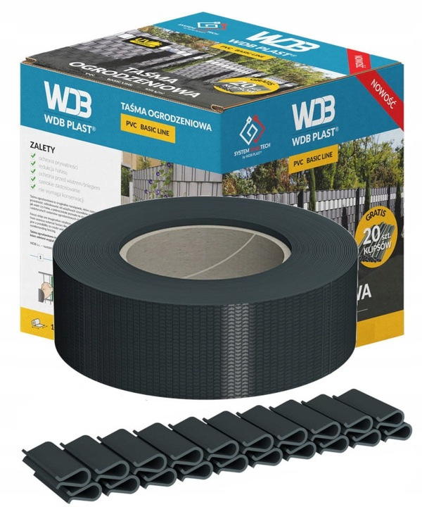 TAŚMA OGRODZENIOWA PREMIUM WĄSKA 4,75x50 NA OGRODZENIA PANELOWE 3D ANTRACYT