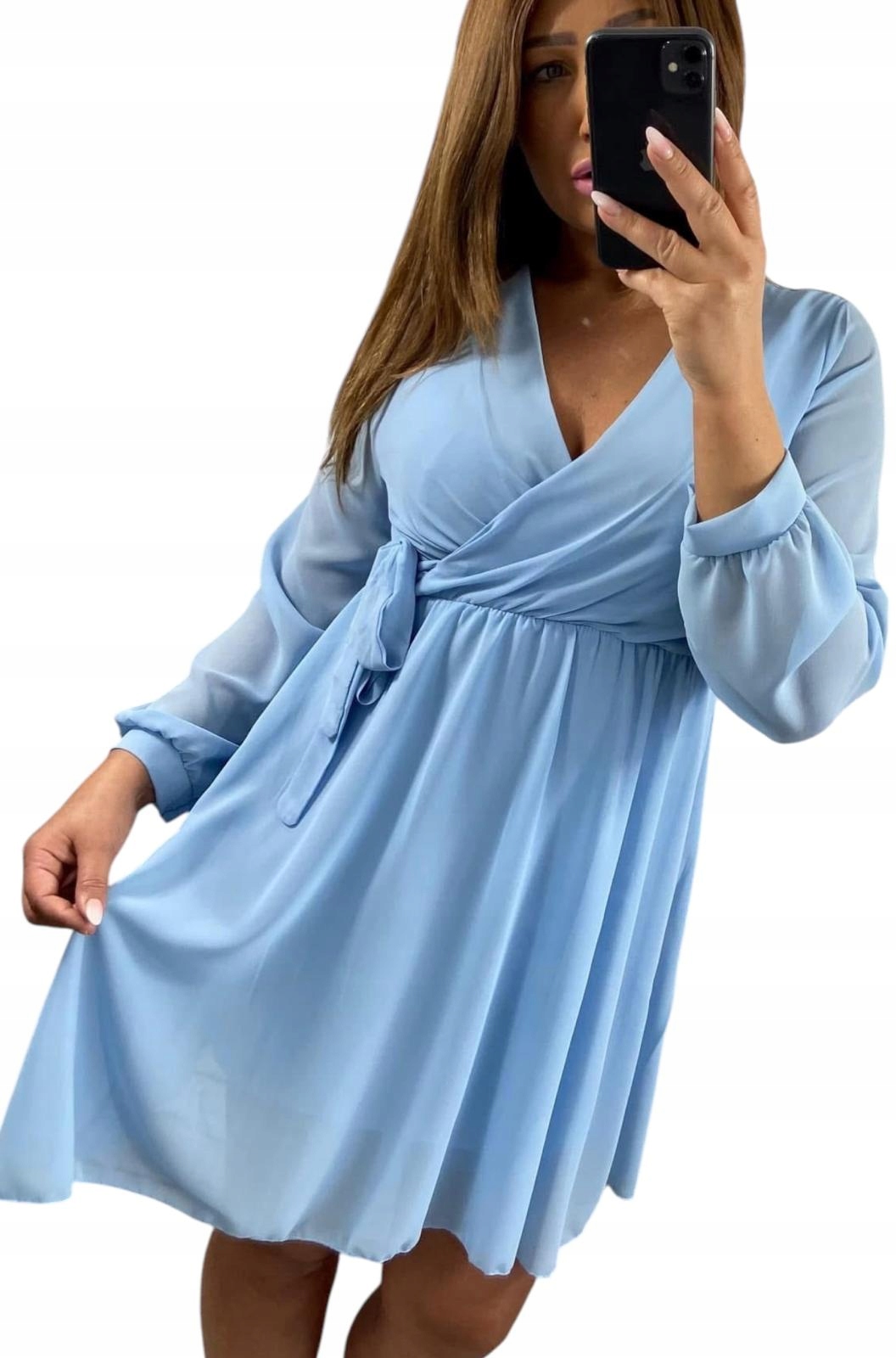 V954 Elegantní Šaty Perla Modrá vel. 40 (L)