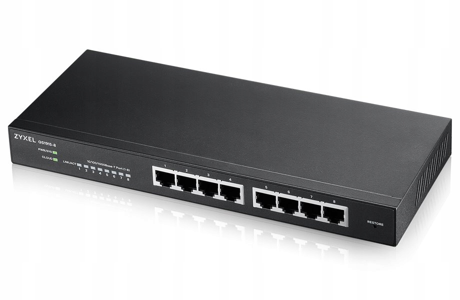 ZyXEL GS1915-8, 8-port GbE Smart hybrid mode Switch, standalone or NebulaFl