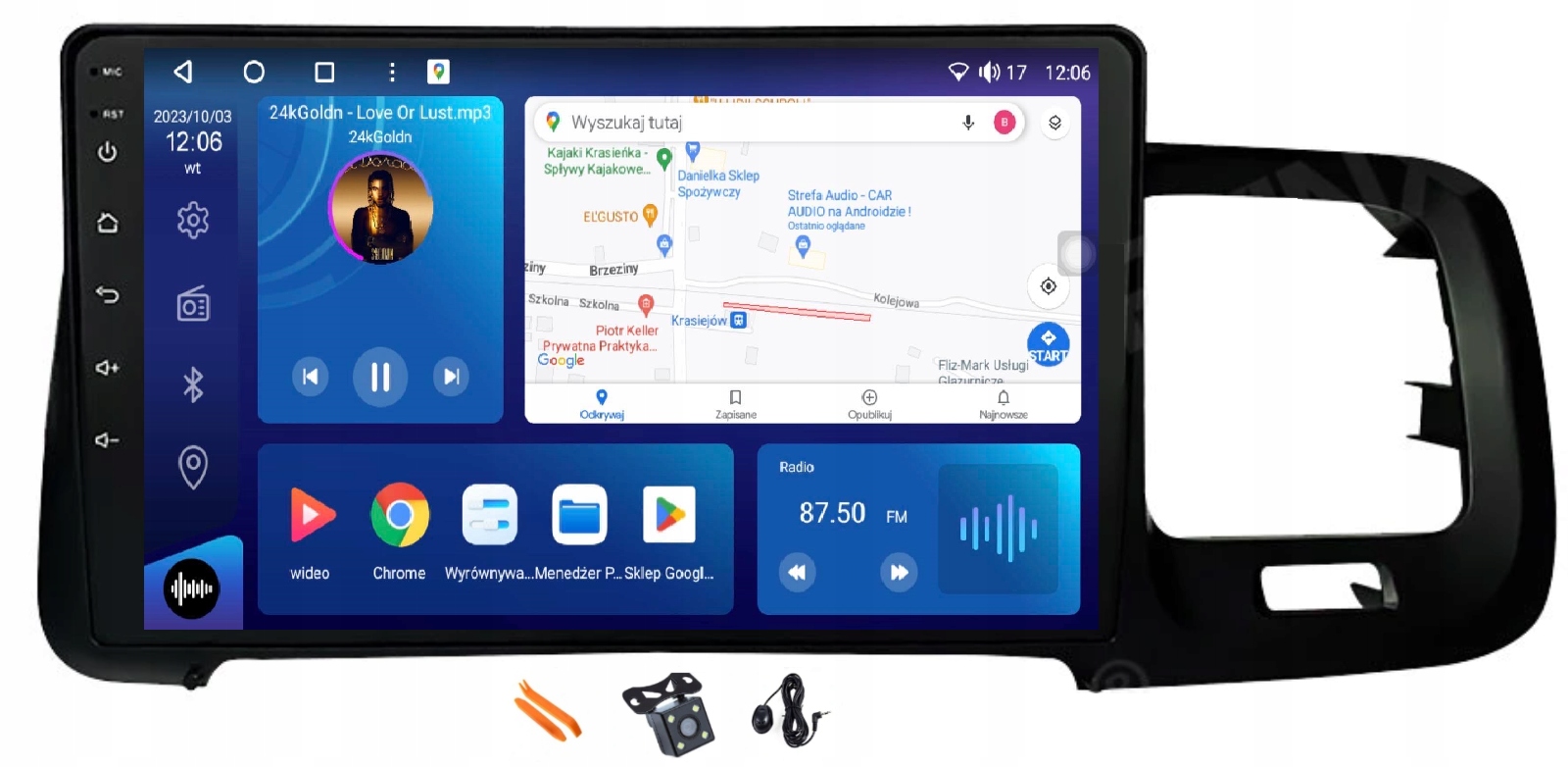 Radio Android Nawigacja Qled Carplay 128GB Lte Gps Dsp Volvo S60 V60 14-18