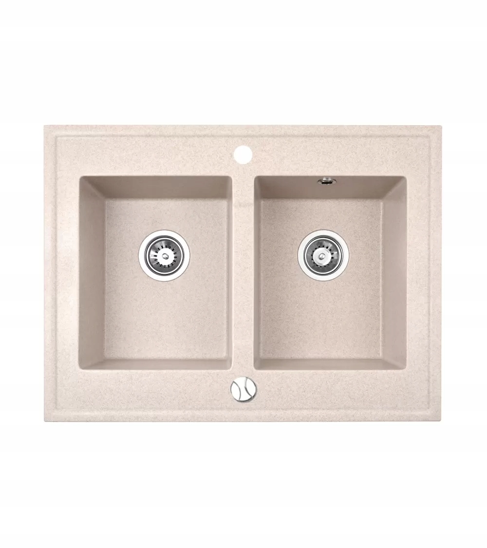 Dvoukomorový dřez Grande granit béžový Brenor