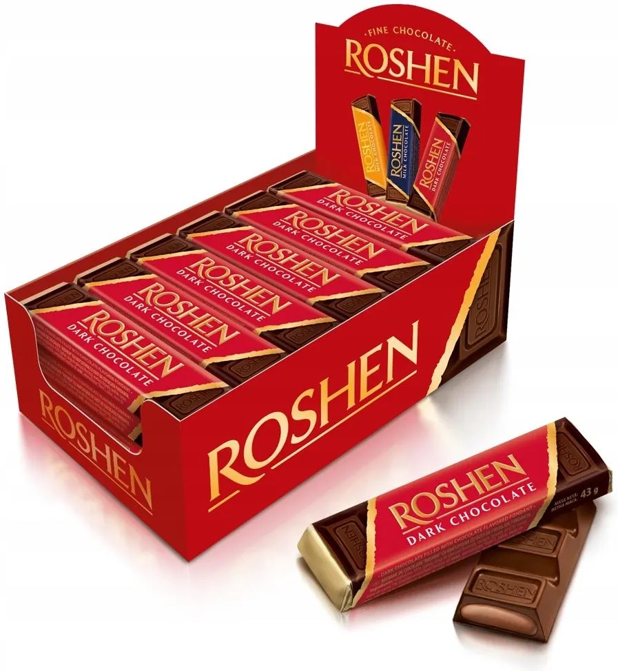 Levně Tyčinka S Příchutí Brandy V Čokoládě Roshen 30 kusů 43 g.