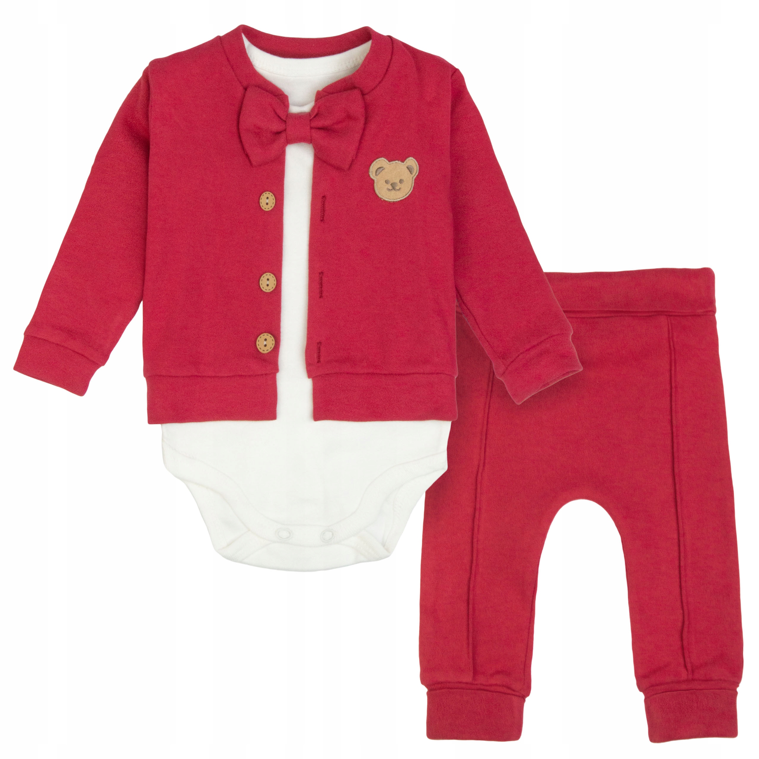 

Komplet Wizytowy body z muchą spodnie bluza 74