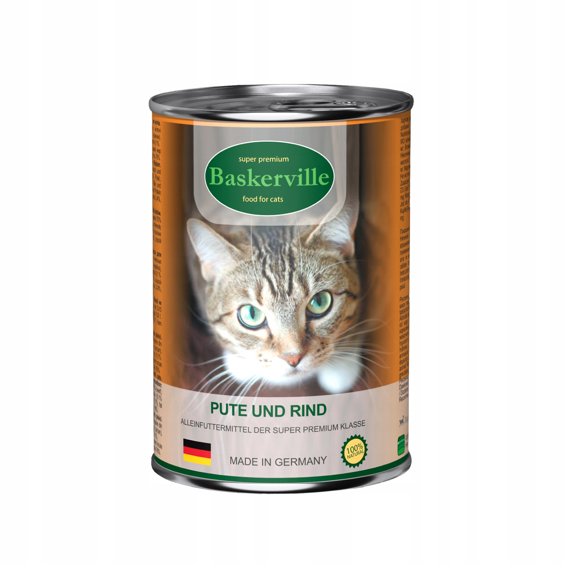 Levně Baskerville Premium mokré krmivo pro dospělé kočky s Krůta mokré krmivo pro kočky 6x400g