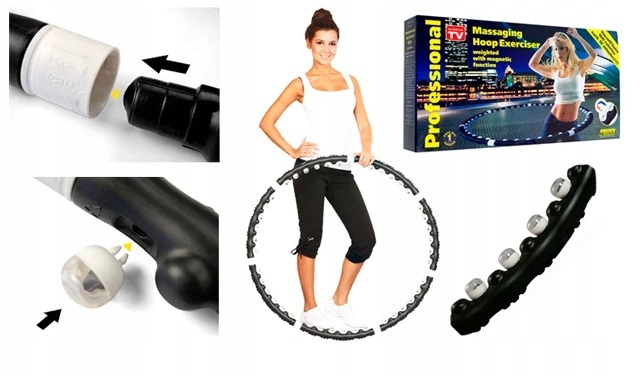 HULA HOP HOOP MAGNETYCZNE Z MASAŻEREM ODCHUDZAJĄCE Rodzaj z wypustkami