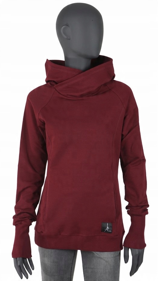 

Bluza dresowa damska z kapturem S bordowa