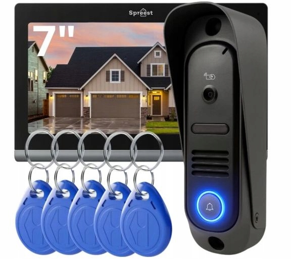 ВИДЕОДОМОФОН ПРОВОДНОЙ ВИДЕОДОМОФОН КОМПЛЕКТ RFID СЧИТЫВАТЕЛЬ КАЛИТКА ВОРОТА 7