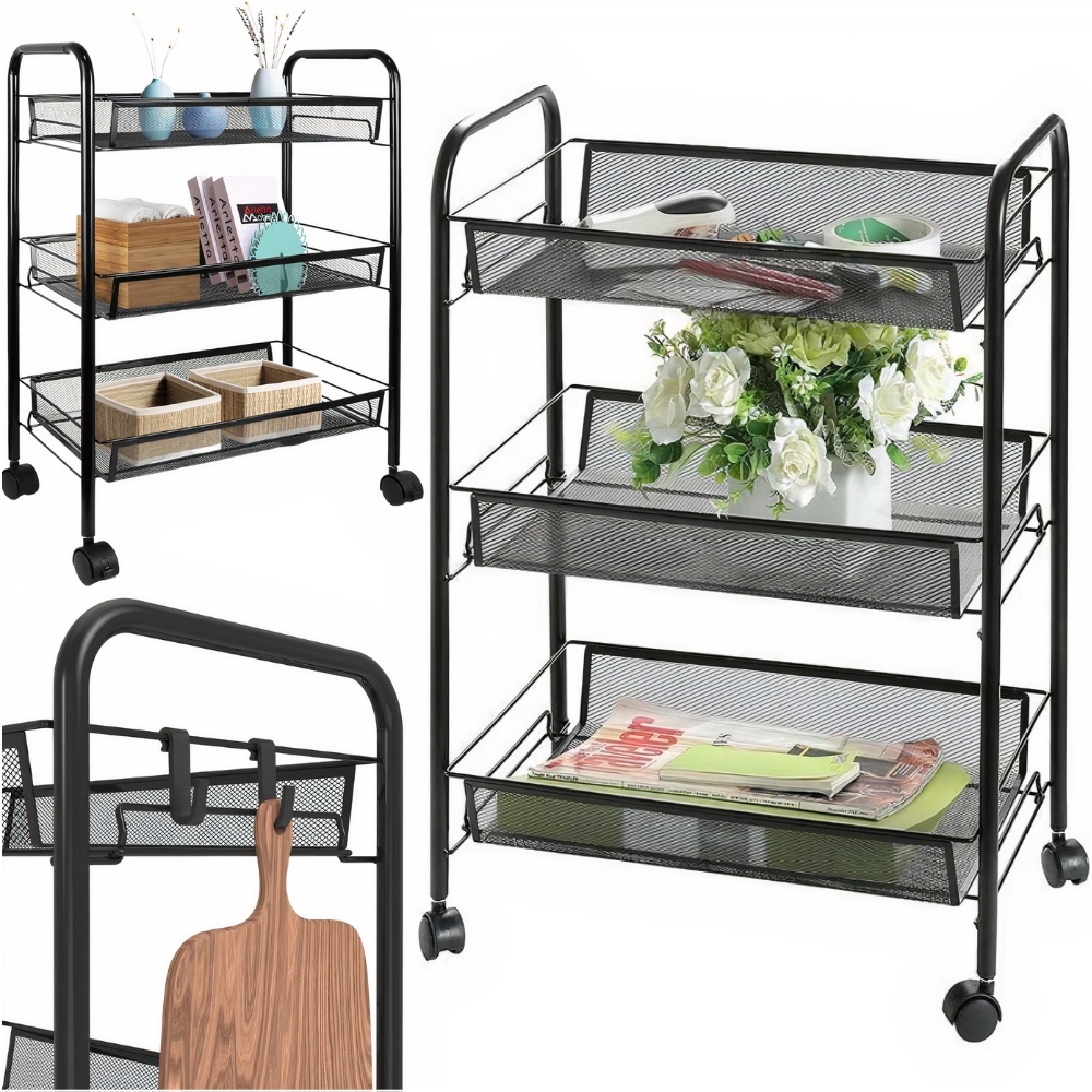 MOBILNA SZAFKA SOLIDNY REGAŁ STOLIK NA KÓŁKACH PRZENOŚNY Z BLOKADĄ METAL Stan opakowania oryginalne