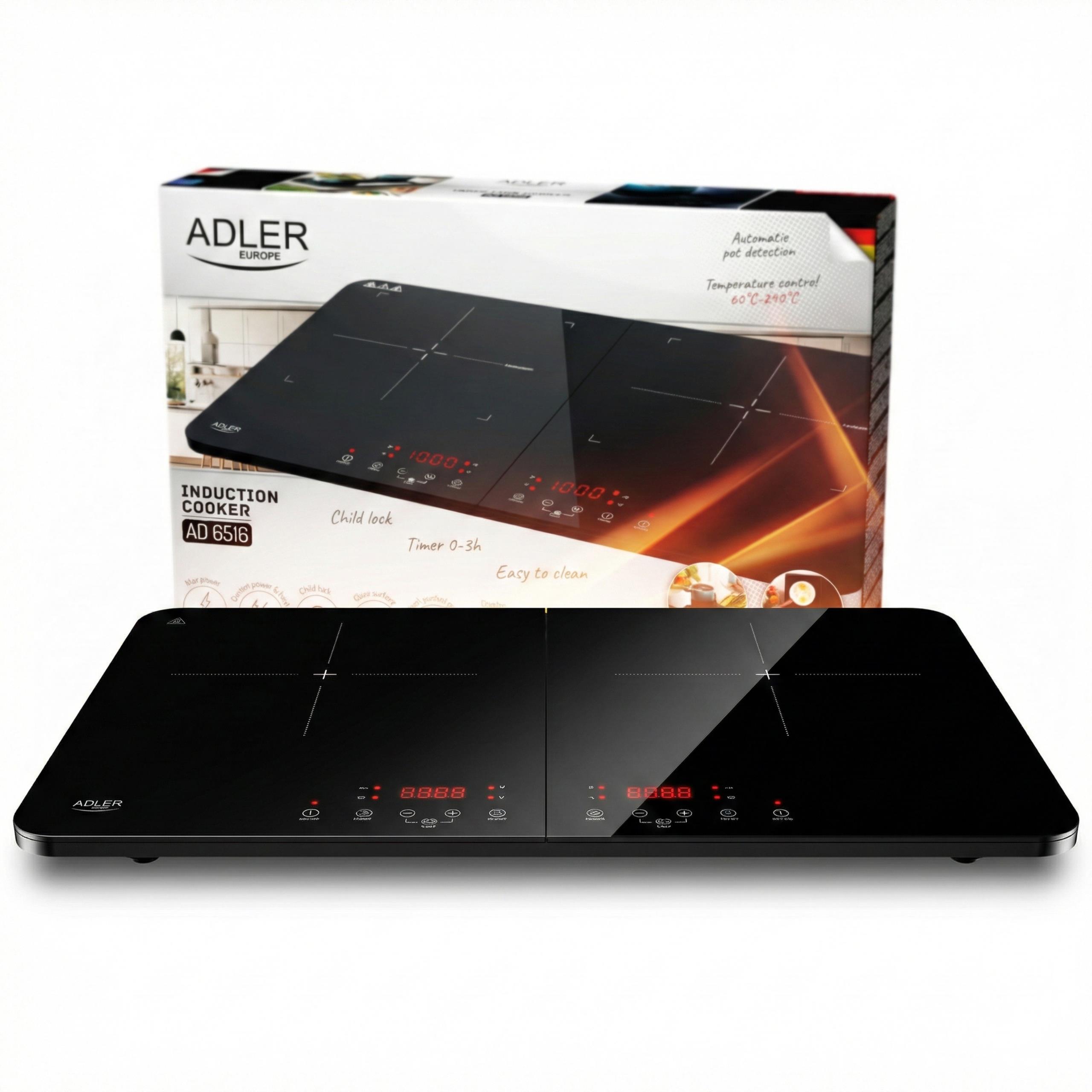 Kuchenka Elektryczna Indukcyjna Płyta Dwupalnikowa 3500W Timer 10 Poziomów