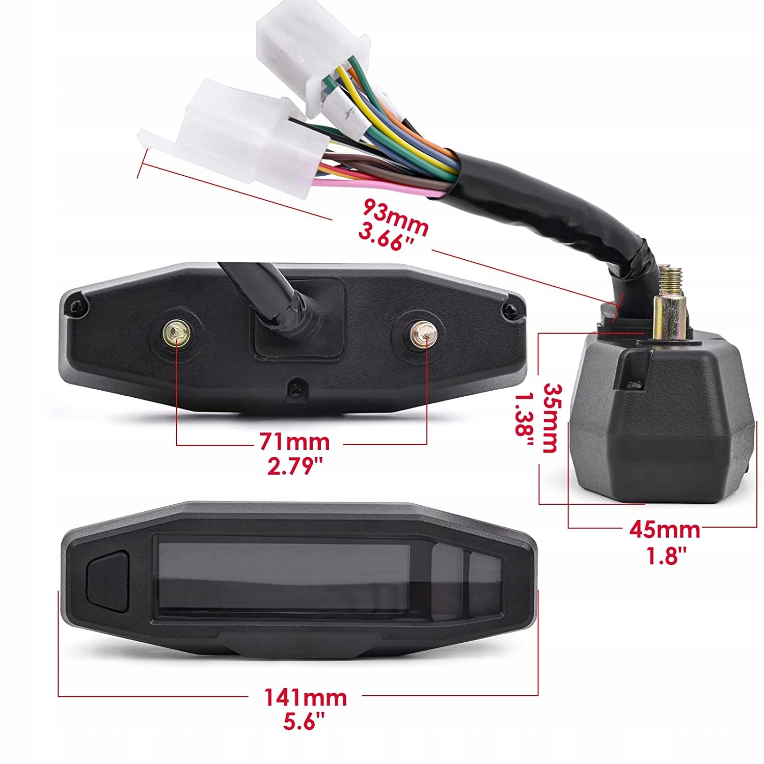 PRĘDKOŚCIOMIERZ DO MOTORA MOTOCYKLOWY LCD MINI Producent bez marki