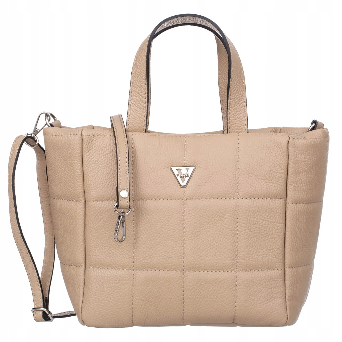 Kožená kabelka Vezze Piatto Béžová